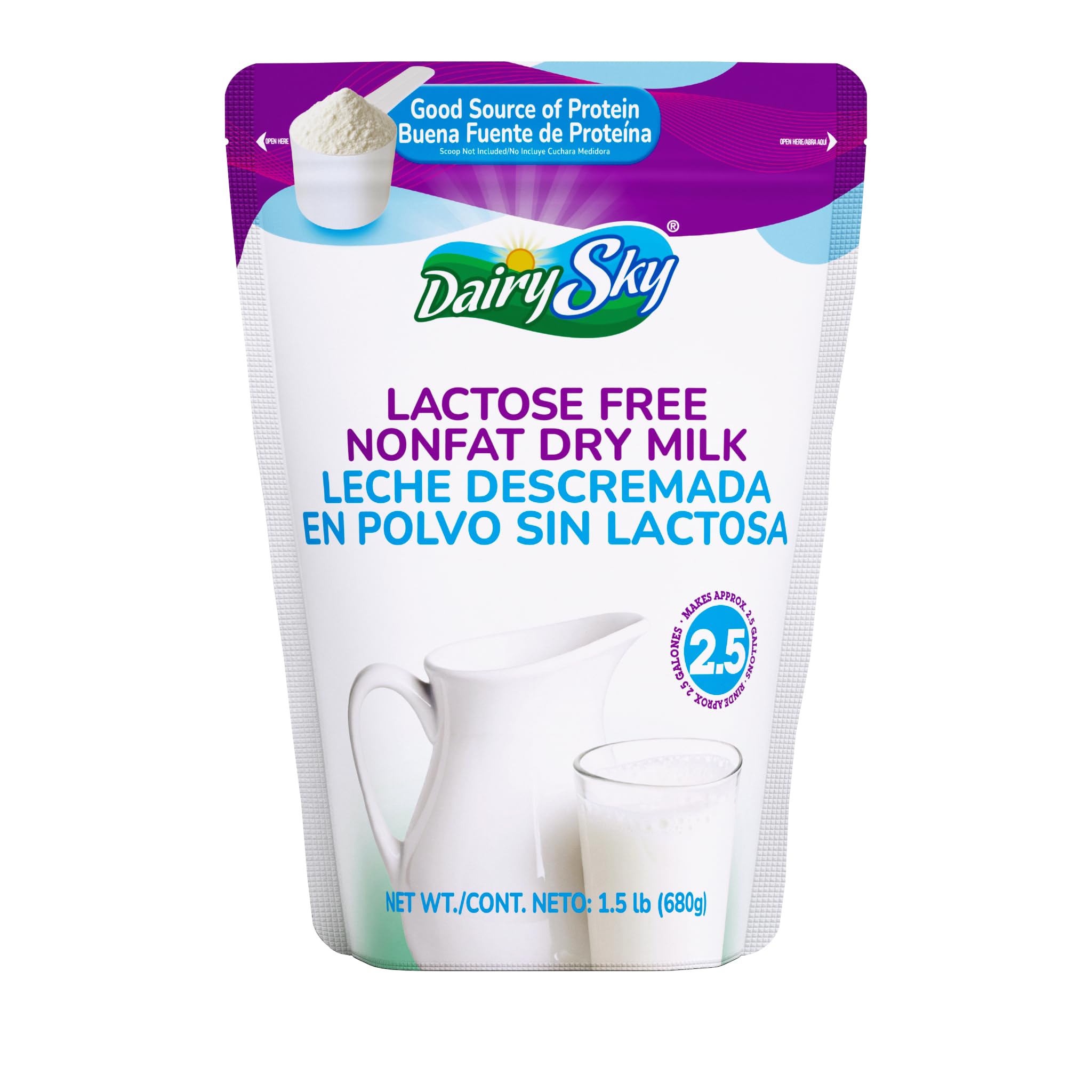 DairySky lactose-free milk powder suitable for baking and smoothies.
