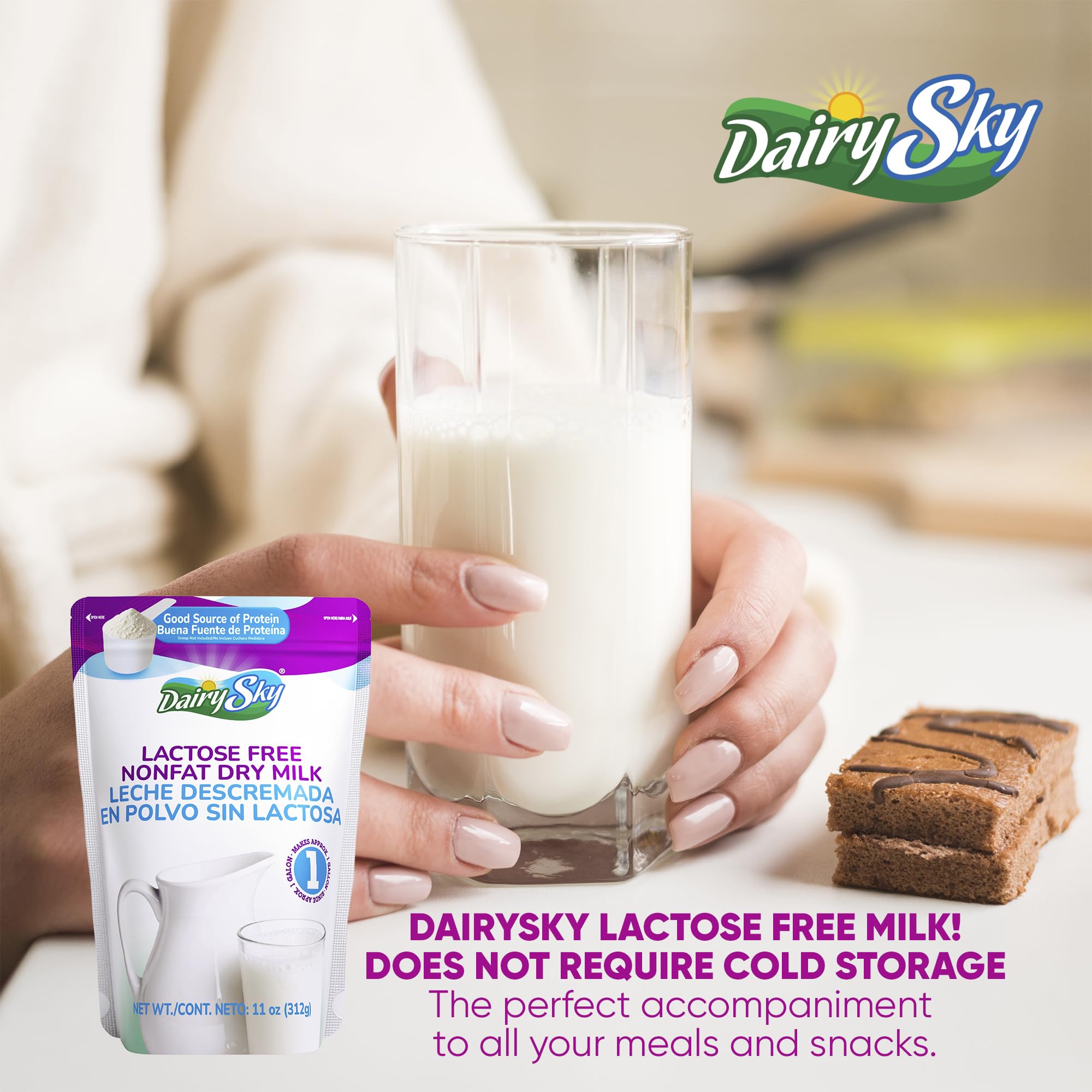 Dairysky morning beverage with powder-milk for convenient breakfasts.