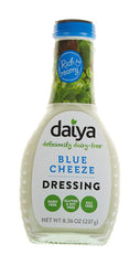 Daiya Blue Cheeze Dressing bottle showing dairy-free, plant-based flavor.