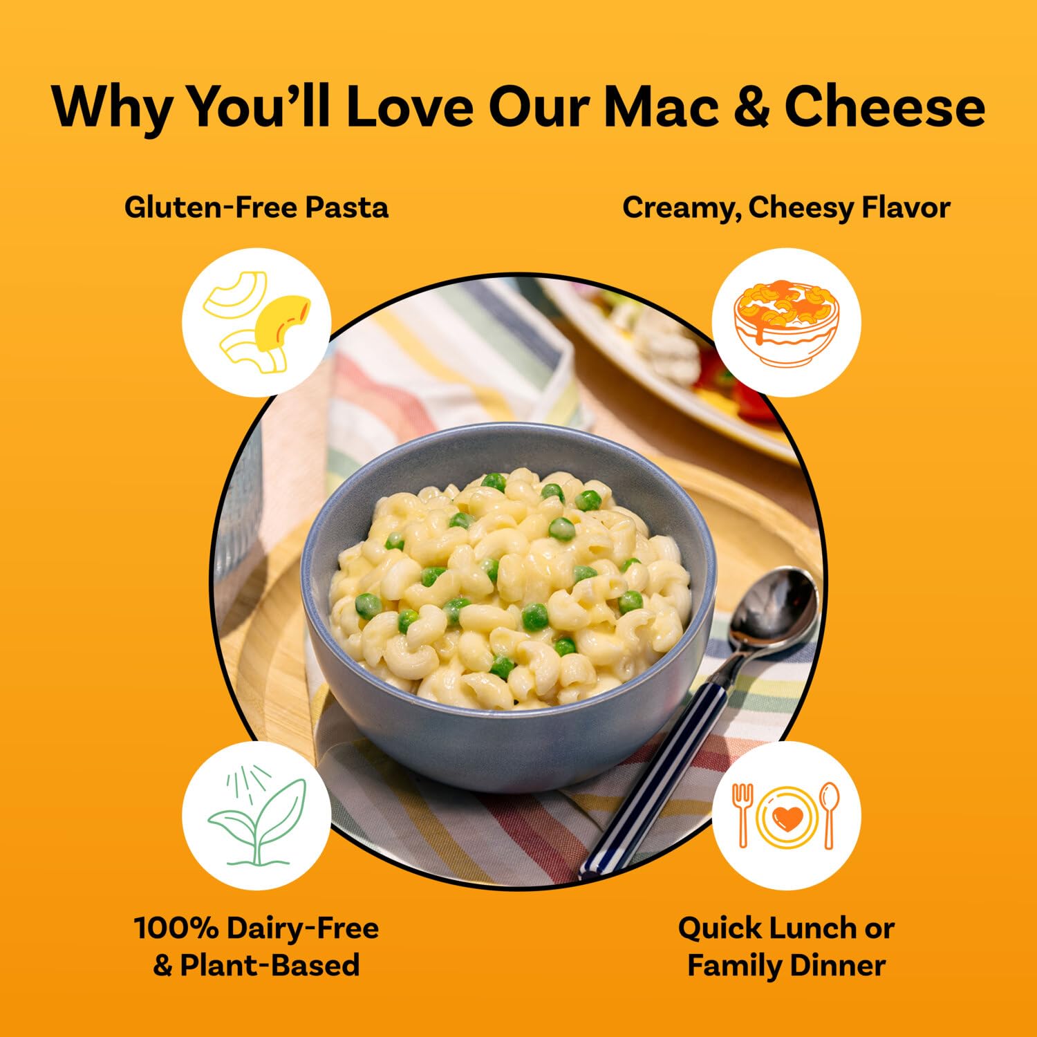 Daiya dairy-free cheddar mac close-up pasta with creamy texture.