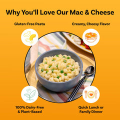 Daiya dairy-free cheddar mac close-up pasta with creamy texture.