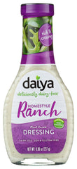 Daiya Homestyle Ranch Dressing bottle showing a dairy-free, plant-based option for salads