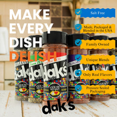 DAK'S Spices Green Zest bottle adds bright notes to vegetables and salads.