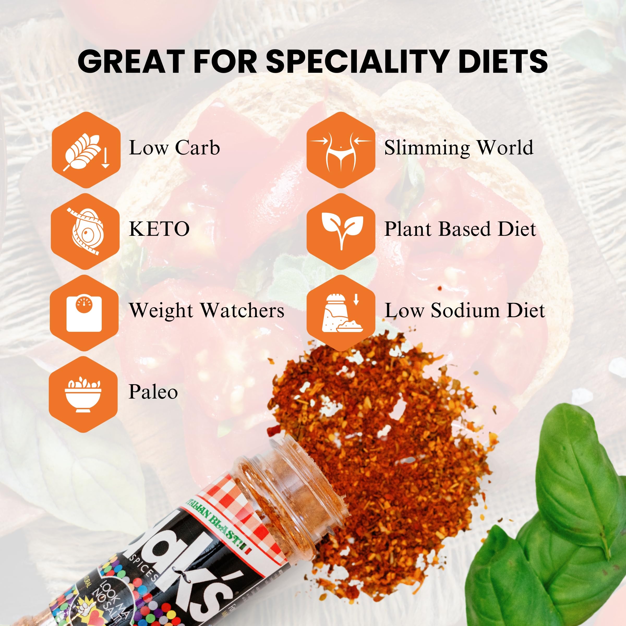 DAK'S Spices Nothin' But Ranch blend ingredient list emphasizes natural, preservative-free components.
