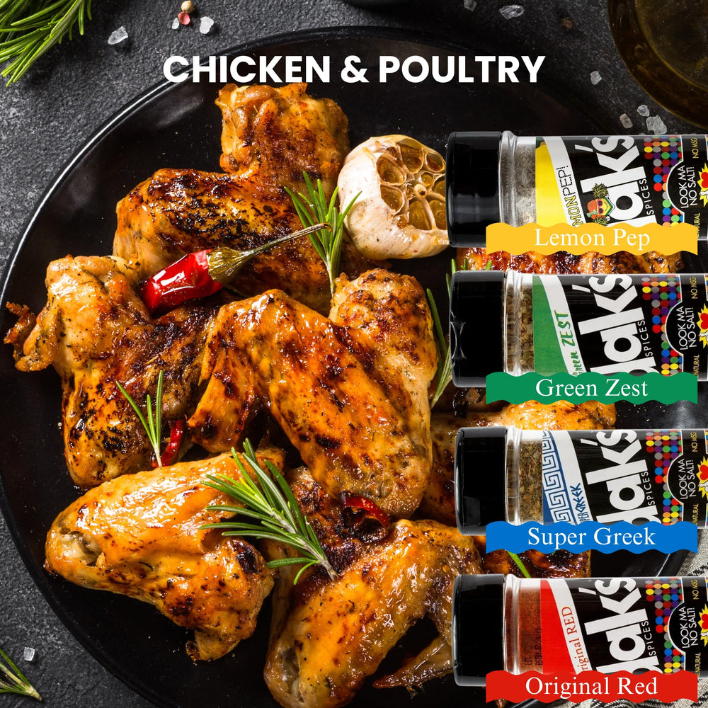 DAK'S Spices Six-Pack side view shows portable, kitchen-ready packaging.