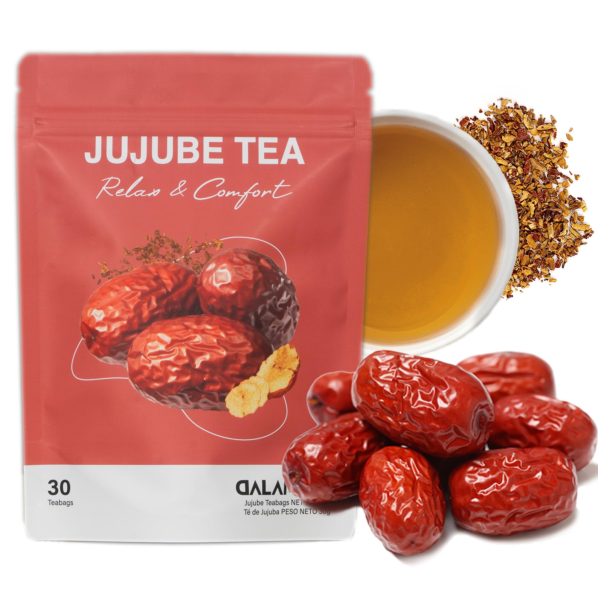 DALAMHARI Jujube Dates Tea packaging with 30 bags for calm evenings.
