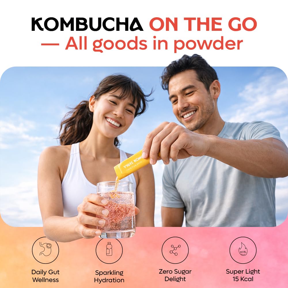 DALAMHARI schisandra berry kombucha powder glass suggesting a vibrant, antioxidant-rich refreshment.