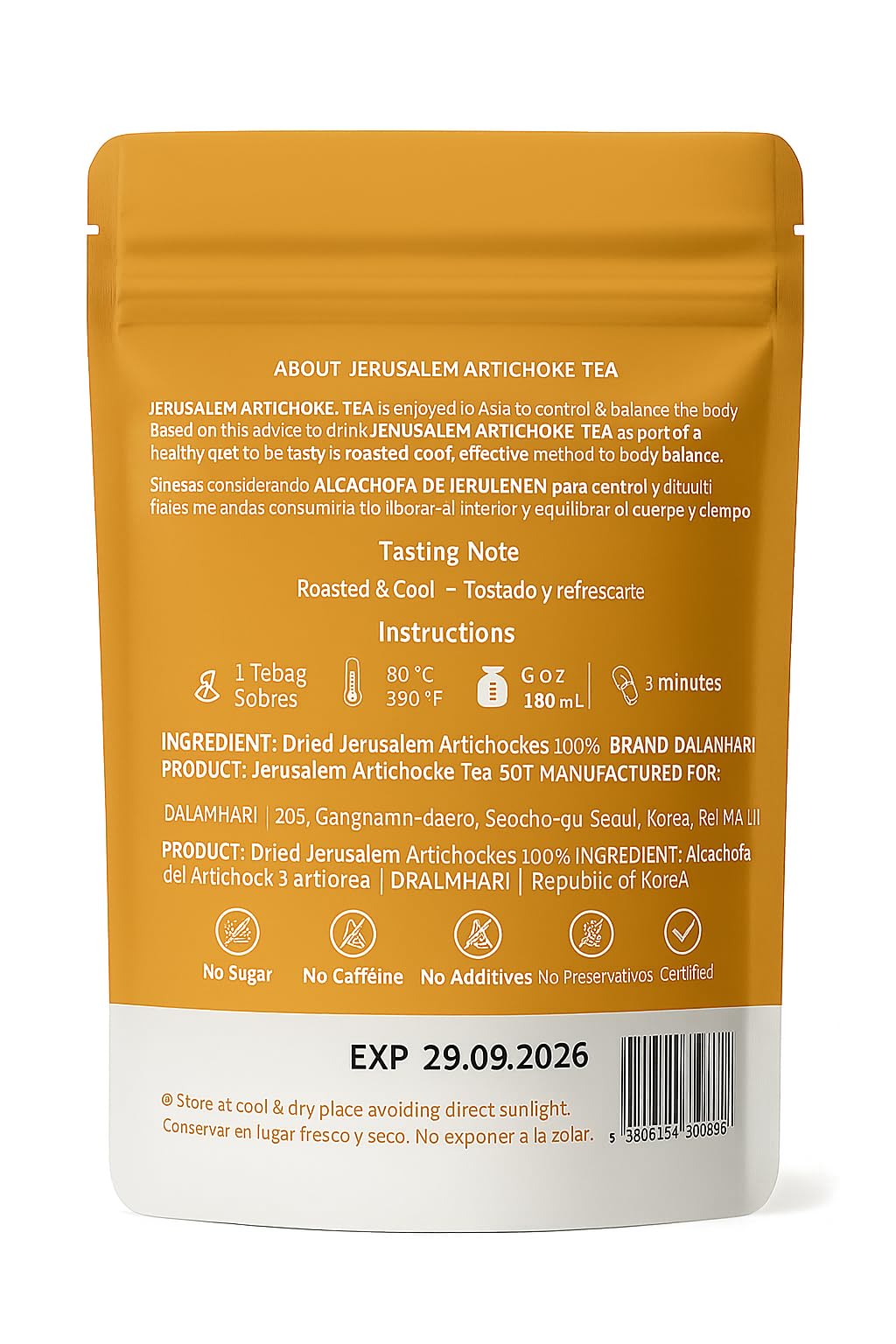 DALAMHARI sunchoke tea flavor profile showcasing natural inulin richness.