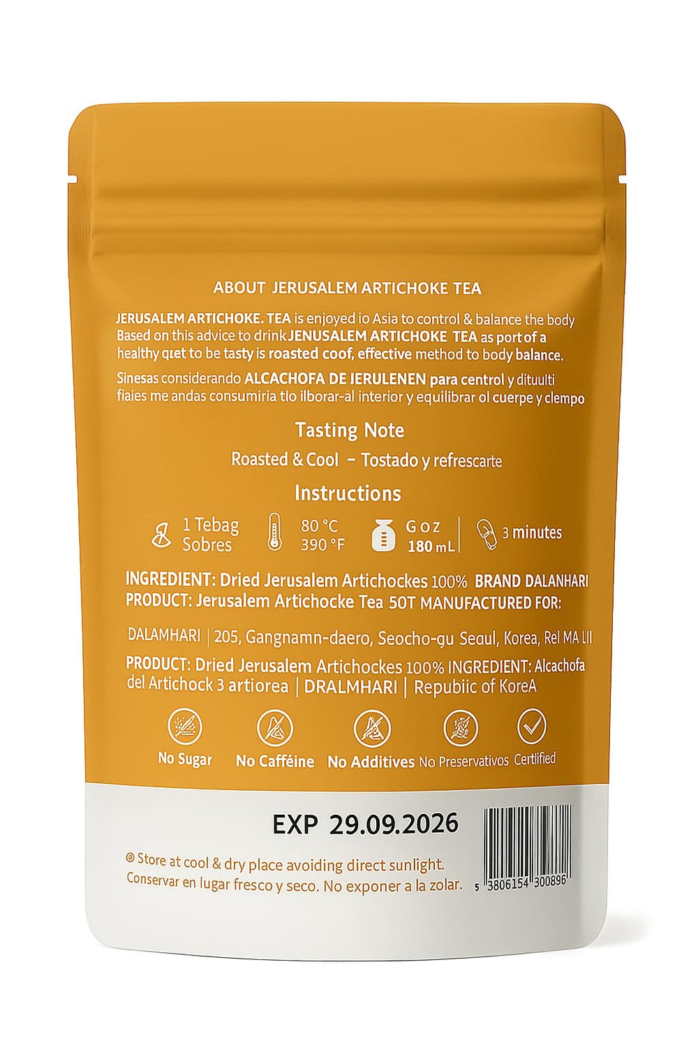 DALAMHARI sunchoke tea flavor profile showcasing natural inulin richness.