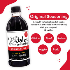 Dale's Original Steak Seasoning bottle cap close-up for shake-and-cook convenience.