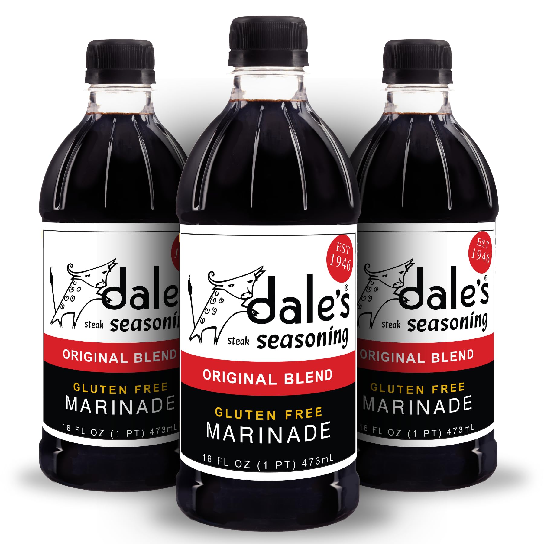 Dale's Original Steak Seasoning bottle front enhances beef with savory, ready-to-use flavor.