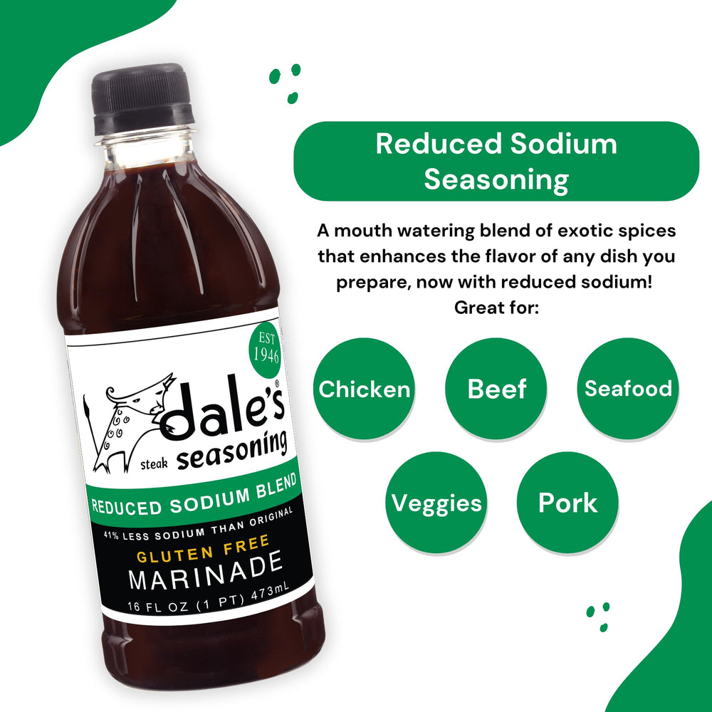 Dale's steak seasoning exotic spice blend bottle delivers bold flavors for steaks and fish.