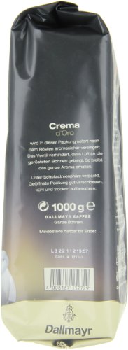 Dallmayr Crema Doro vented packaging keeps beans fresh longer.