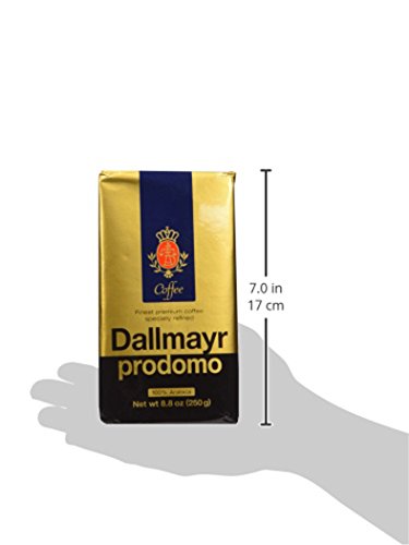 Dallmayr Ground Prodomo steam rising shot emphasizes fresh grind.