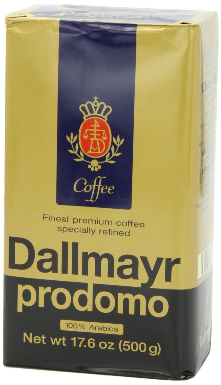 Dallmayr Prodomo Arabica ground coffee bag ready for a rich, balanced morning brew