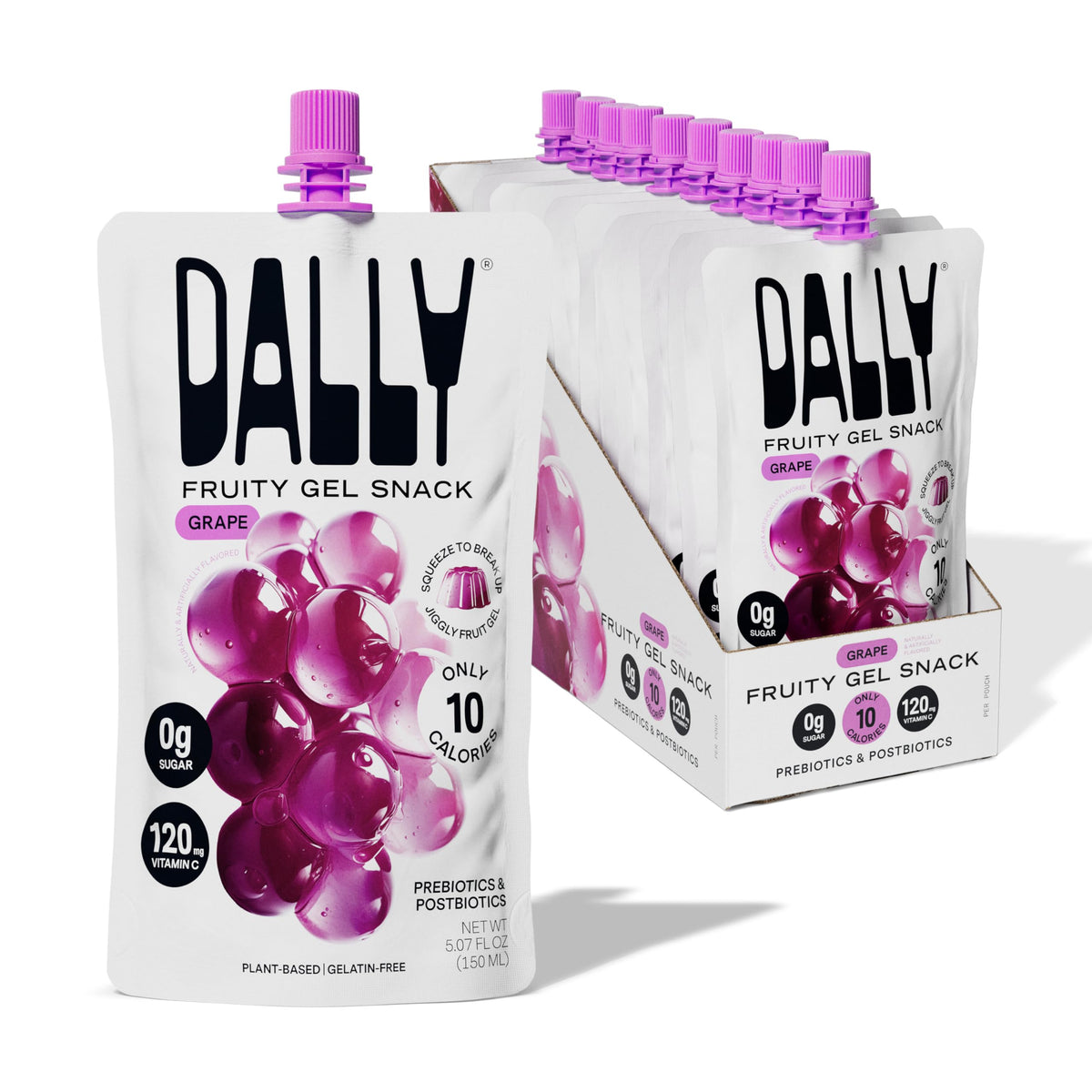 DALLY Grape Konjac Jelly Pouch packaging offers a convenient, on-the-go snack option.