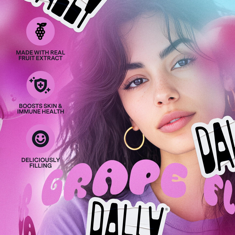 Closeup of jelly texture highlighting soft DALLY grape konjac bite.