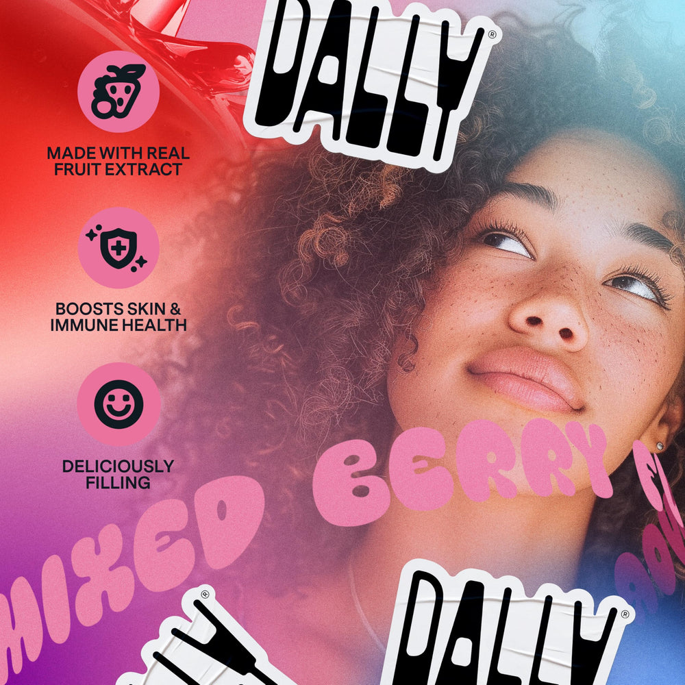 Illustration showing Vitamin C and prebiotic blend in DALLY snack