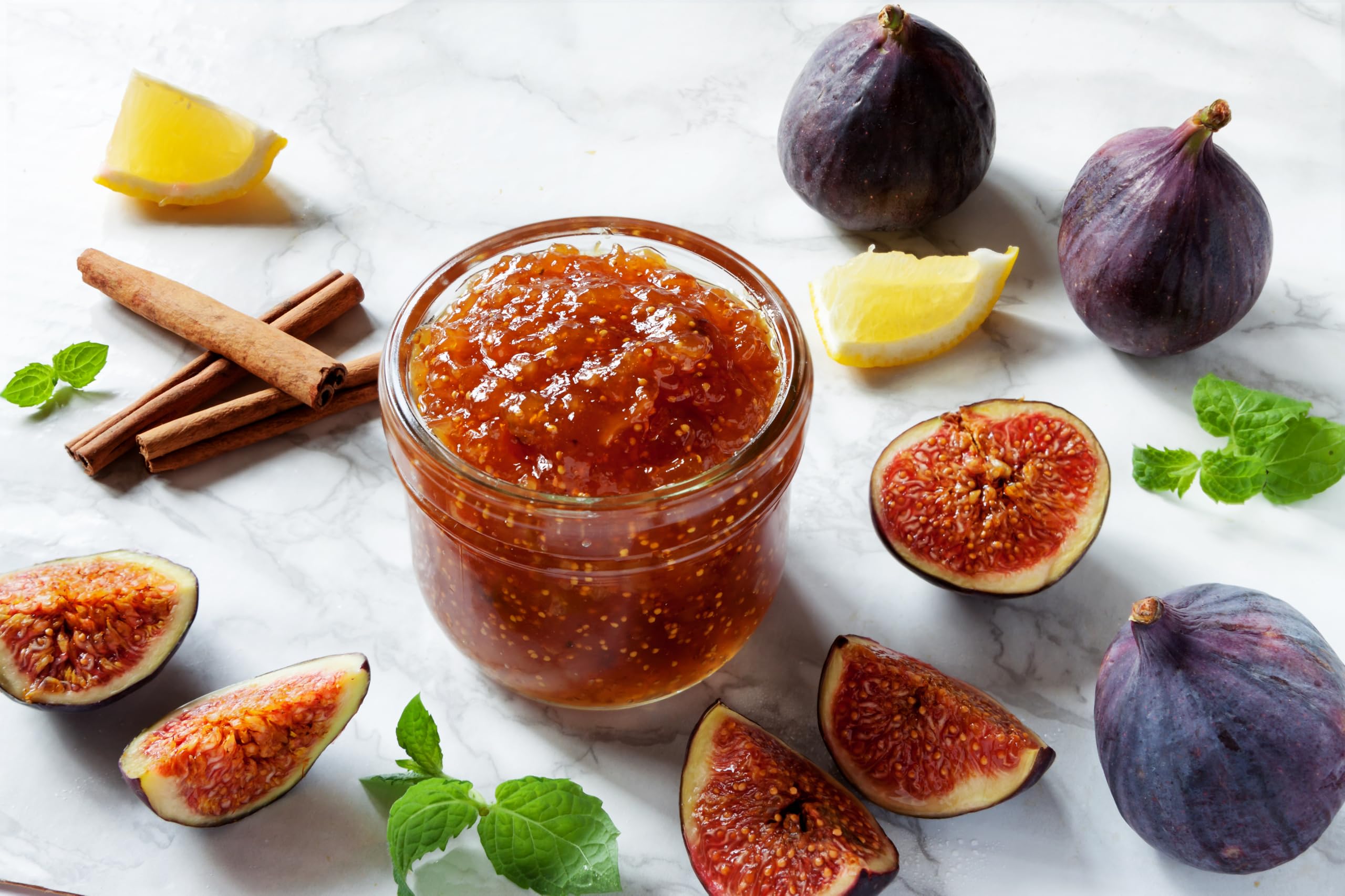 Dalmatia fig spread close-up with figs and glossy texture