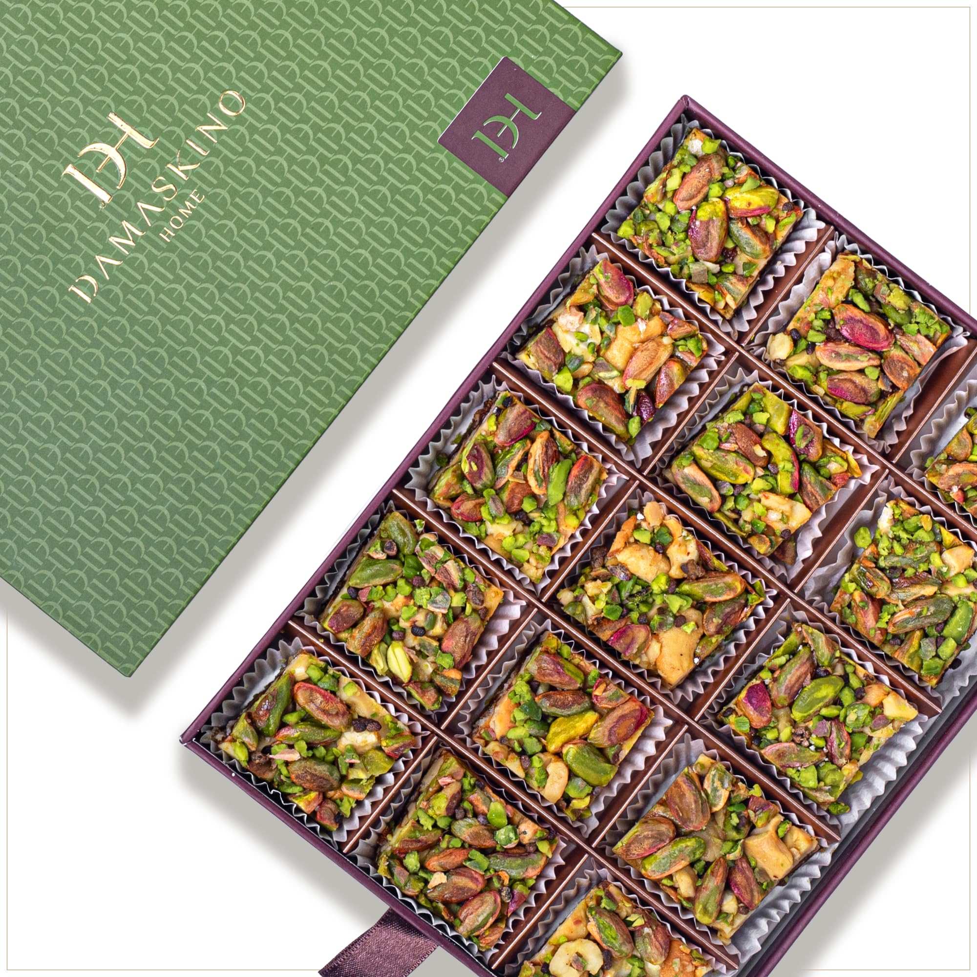 Damaskino Home Medjool Date & Nut Bites gift box, ideal for sharing with friends