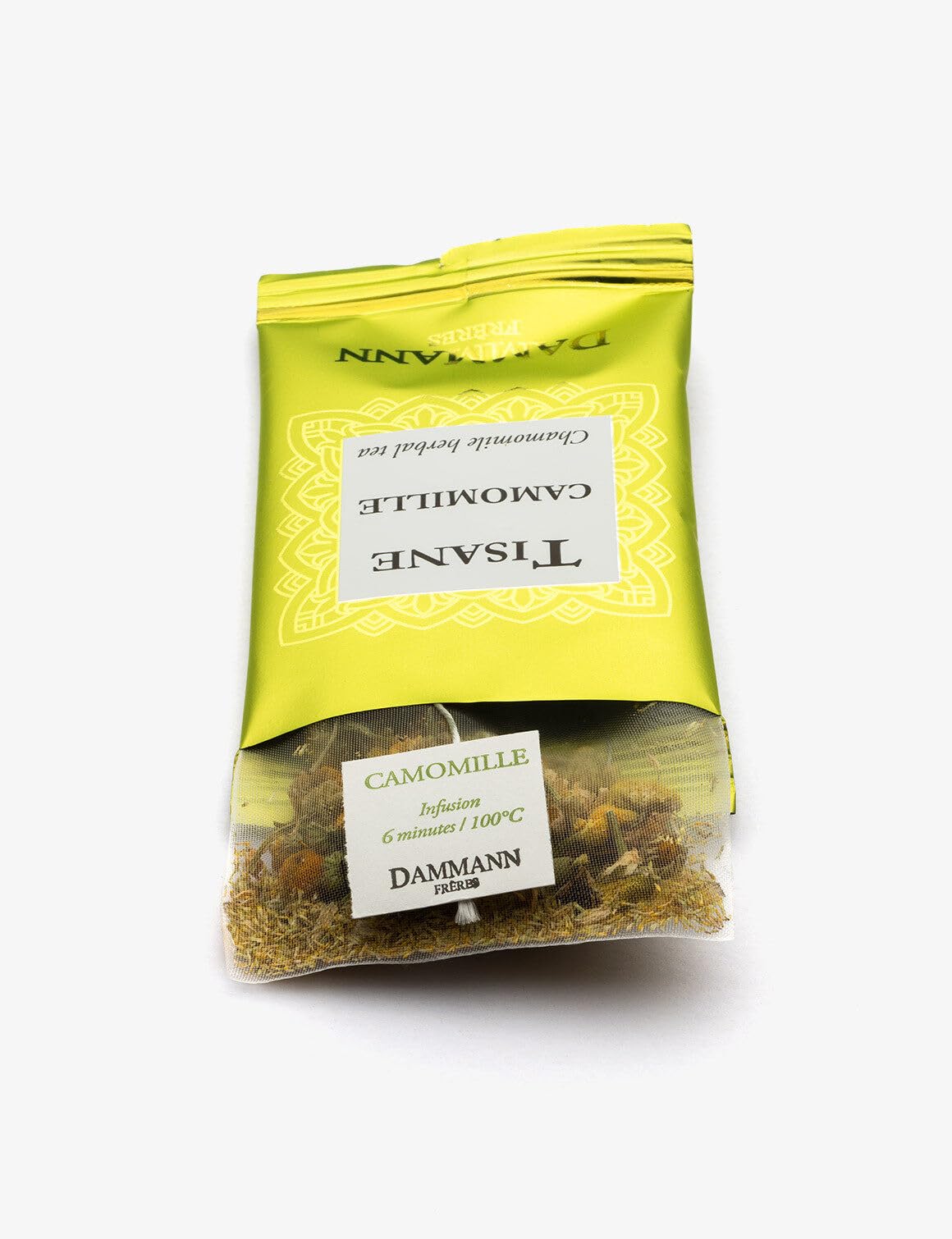 Dammann Freres chamomile sachets individually wrapped to preserve aroma