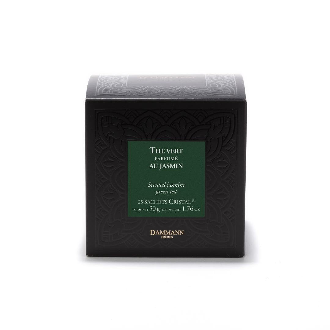 Dammann Freres steeped jasmine green tea in a cup inviting aroma