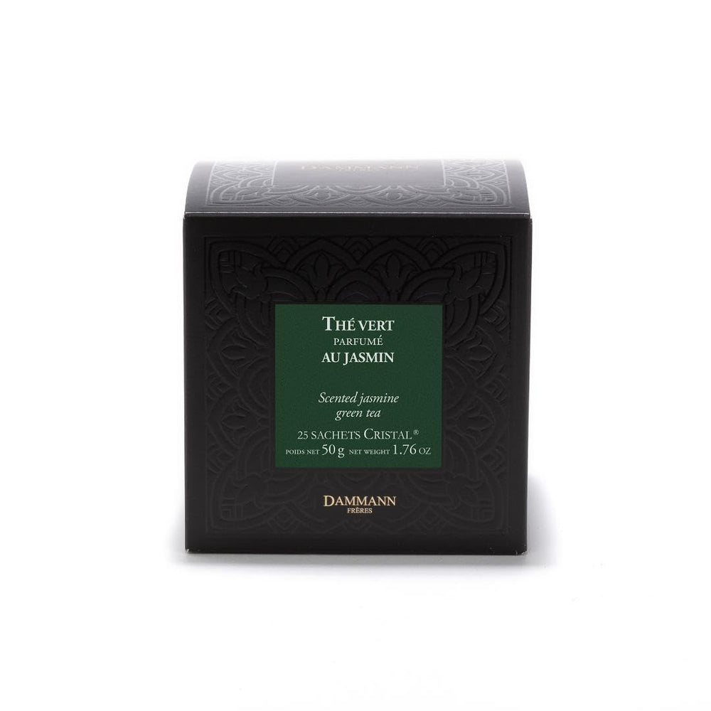 Dammann Freres steeped jasmine green tea in a cup inviting aroma