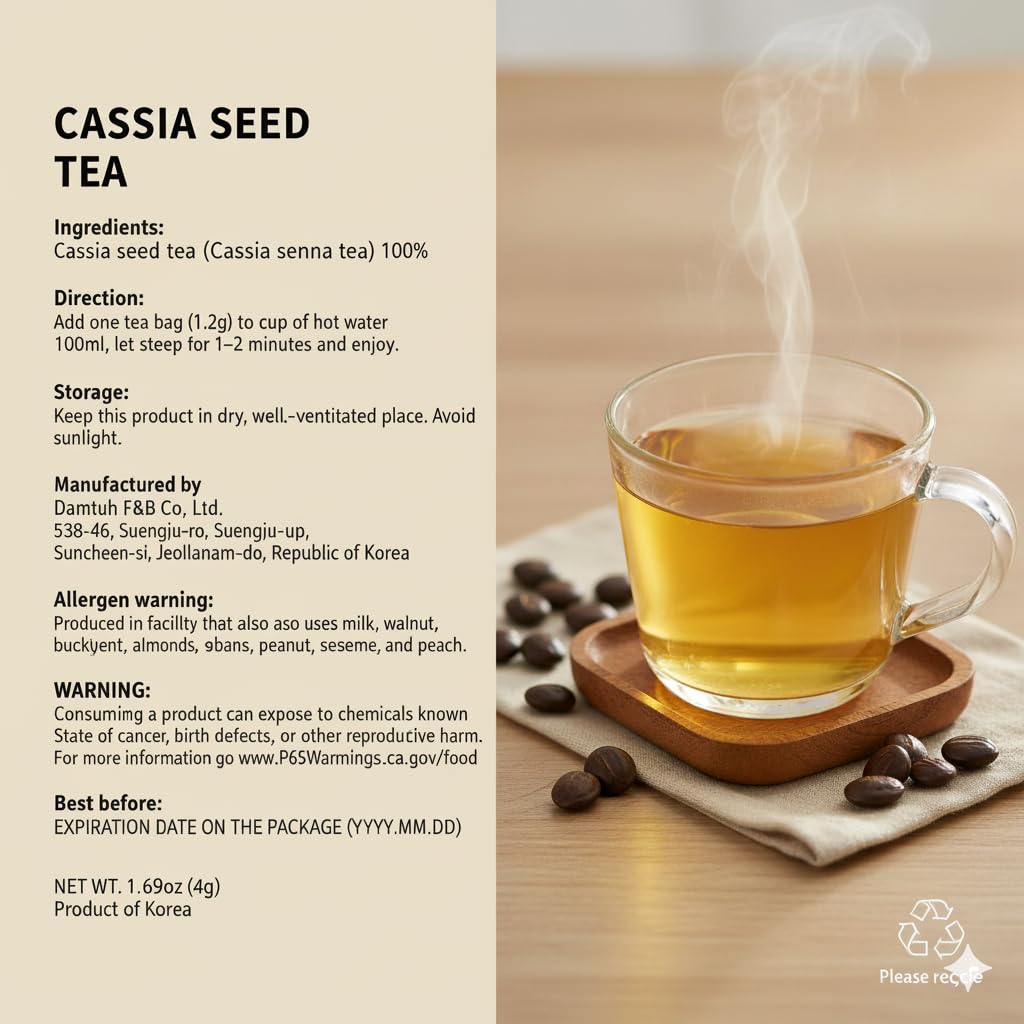 Damtuh Cassia Seed Tea smooth aroma – gentle, comforting scent