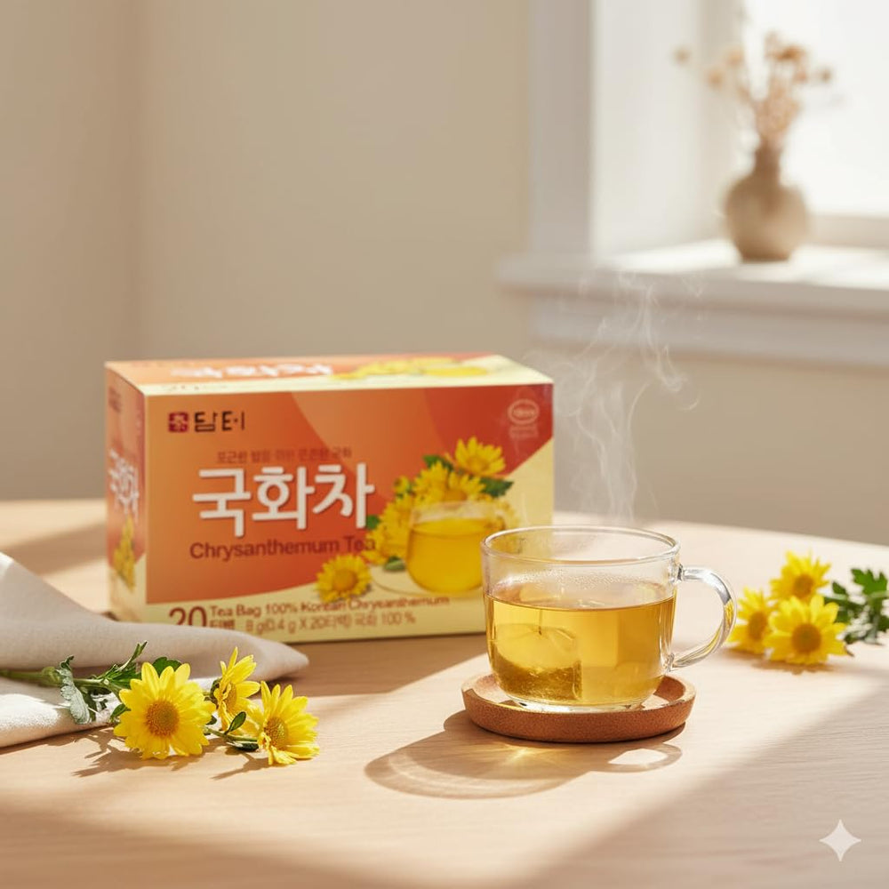 Damtuh Chrysanthemum Tea outdoors, staying hydrated during activity.