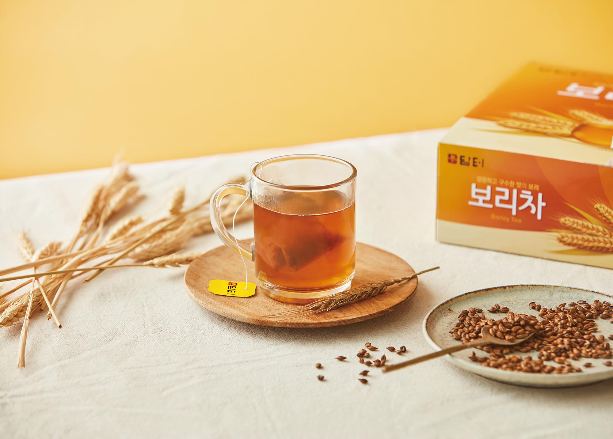 Chilled glass of Damtuh barley tea for refreshing iced tea