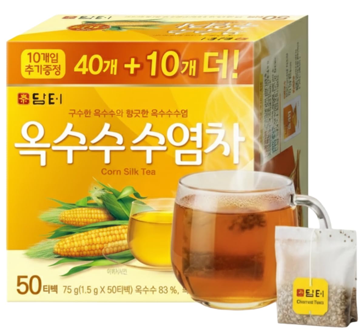 Damtuh Corn Silk Tea bags ready for brewing, offering a smooth, caffeine-free moment.