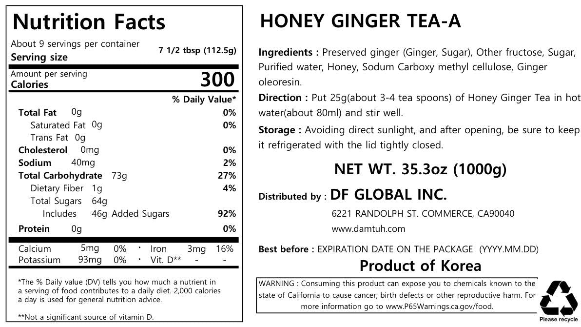 Damtuh honey ginger tea jar preserve, a versatile spread for breakfast.