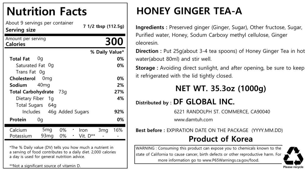 Damtuh honey ginger tea jar preserve, a versatile spread for breakfast.