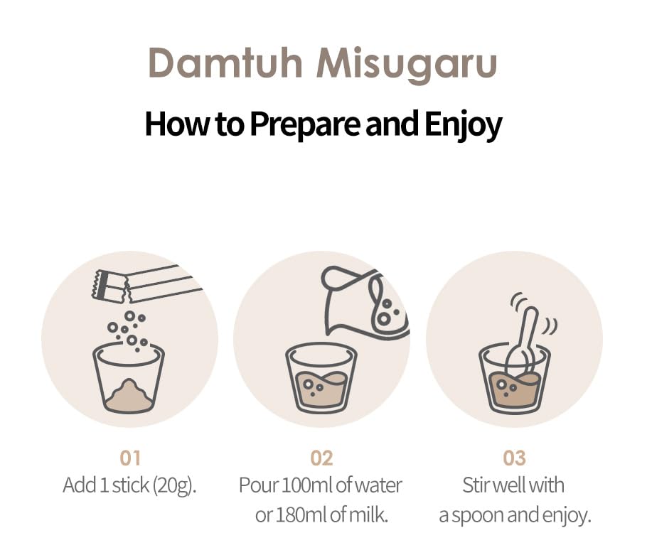 On-the-go Damtuh Misugaru stick pack for travel-friendly use.