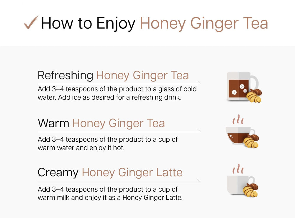 Damtuh tea with cold water and ice, refreshing ginger honey experience.