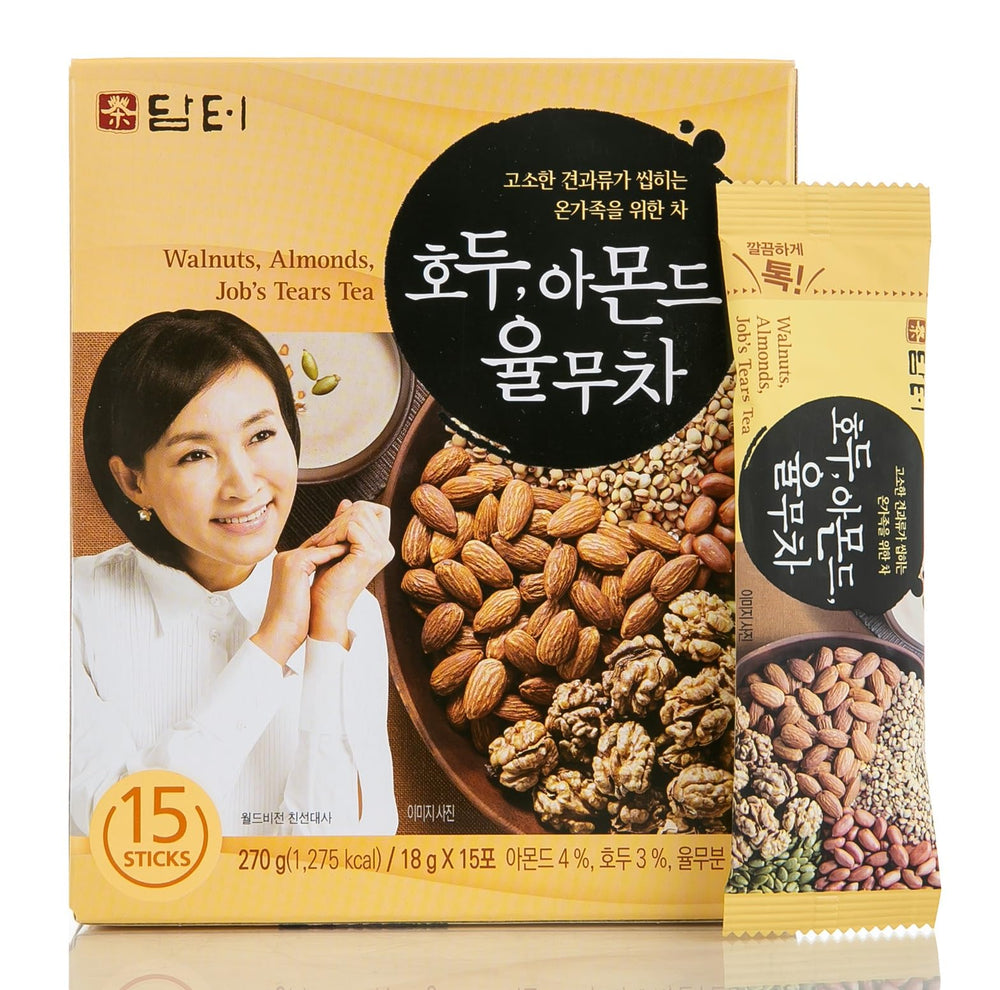 Damtuh Walnut Almond Adlay Tea Drink Mix front view showing latte texture