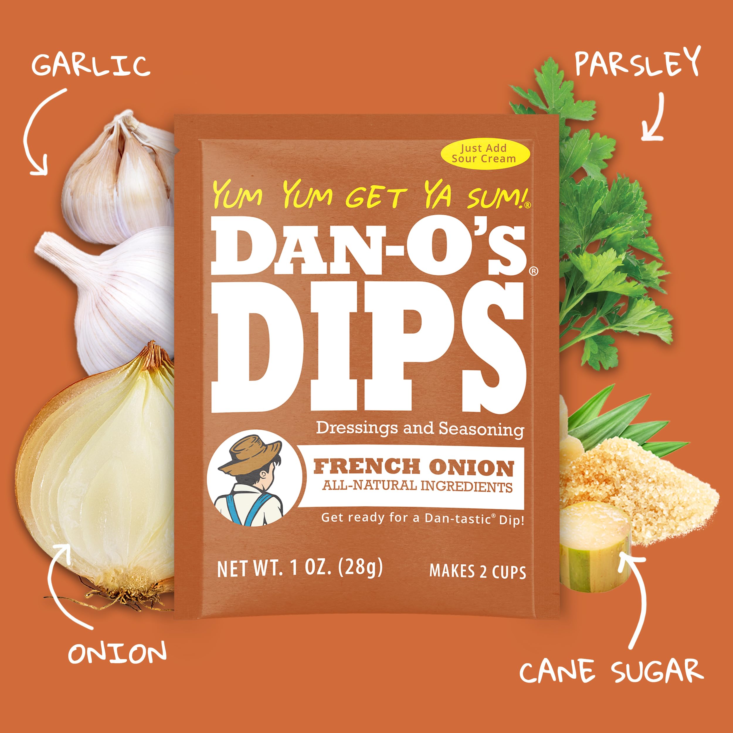 Dan-O's French Onion packet ideal for creamy onion dip with veggies
