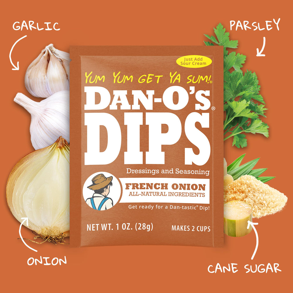 Dan-O's French Onion packet ideal for creamy onion dip with veggies