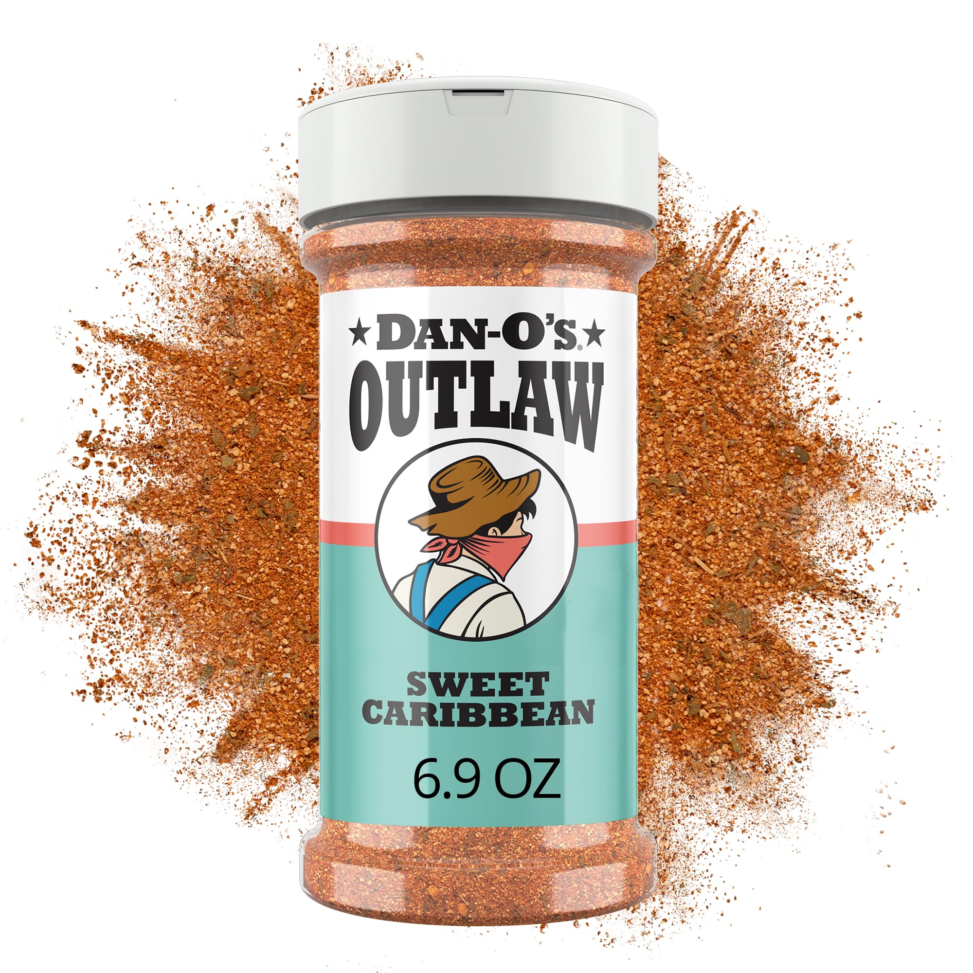 Dan-O's Outlaw Sweet Caribbean bottle for bold pork and steak flavor