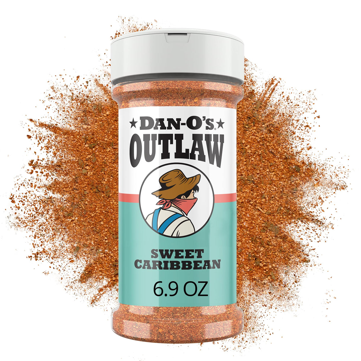 Dan-O's Outlaw Sweet Caribbean bottle for bold pork and steak flavor