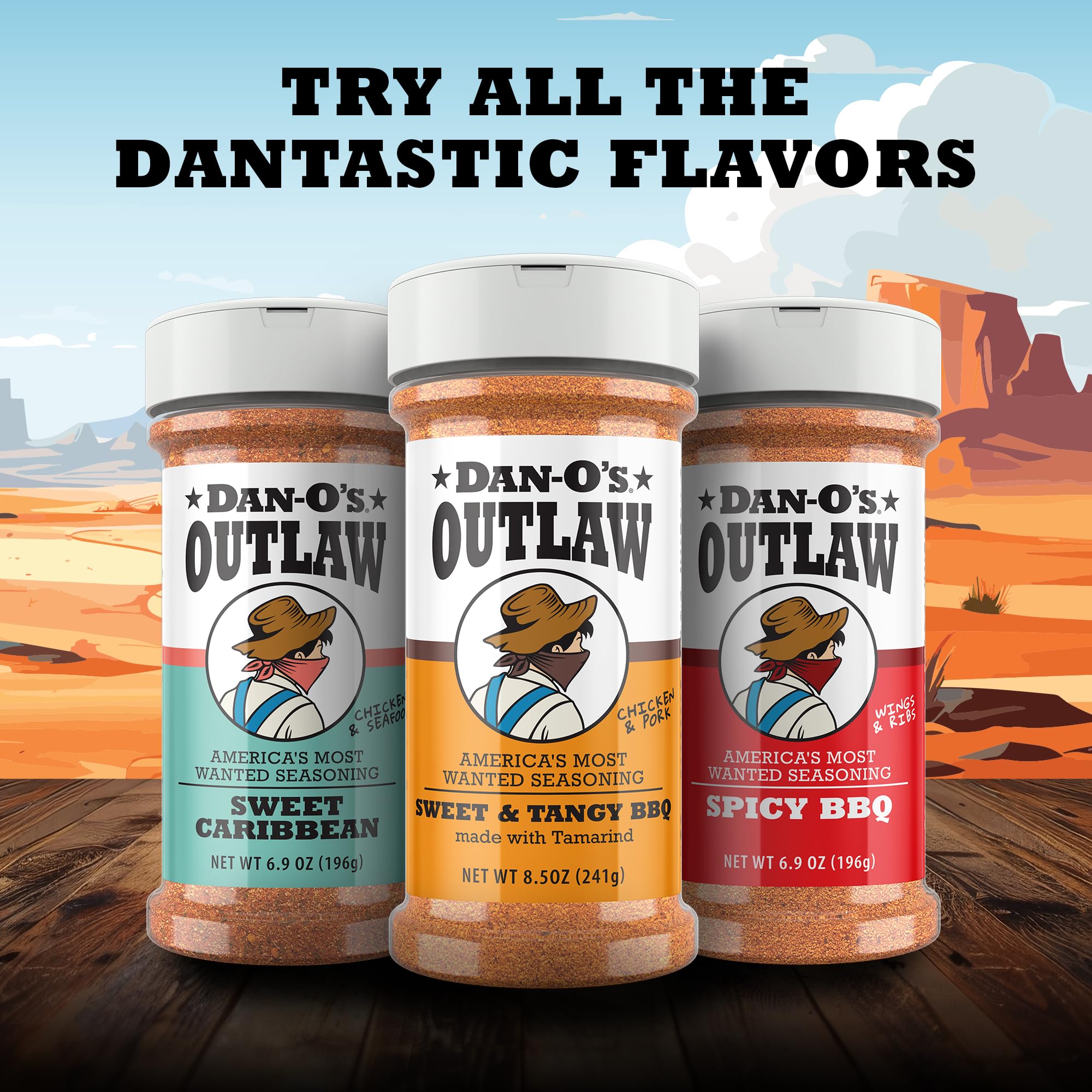 Dan-O's Outlaw Sweet Caribbean on kabobs for vibrant crust