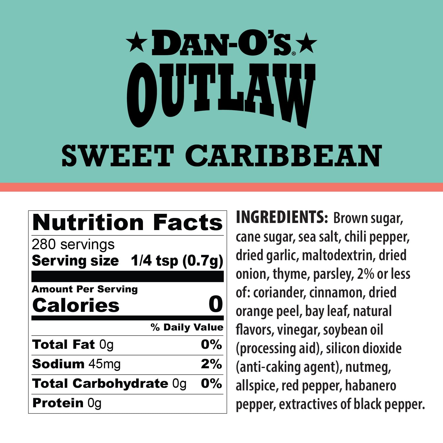 Dan-O's Outlaw Sweet Caribbean shaker ready for grilling and seasoning