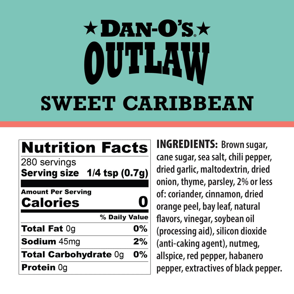 Dan-O's Outlaw Sweet Caribbean shaker ready for grilling and seasoning