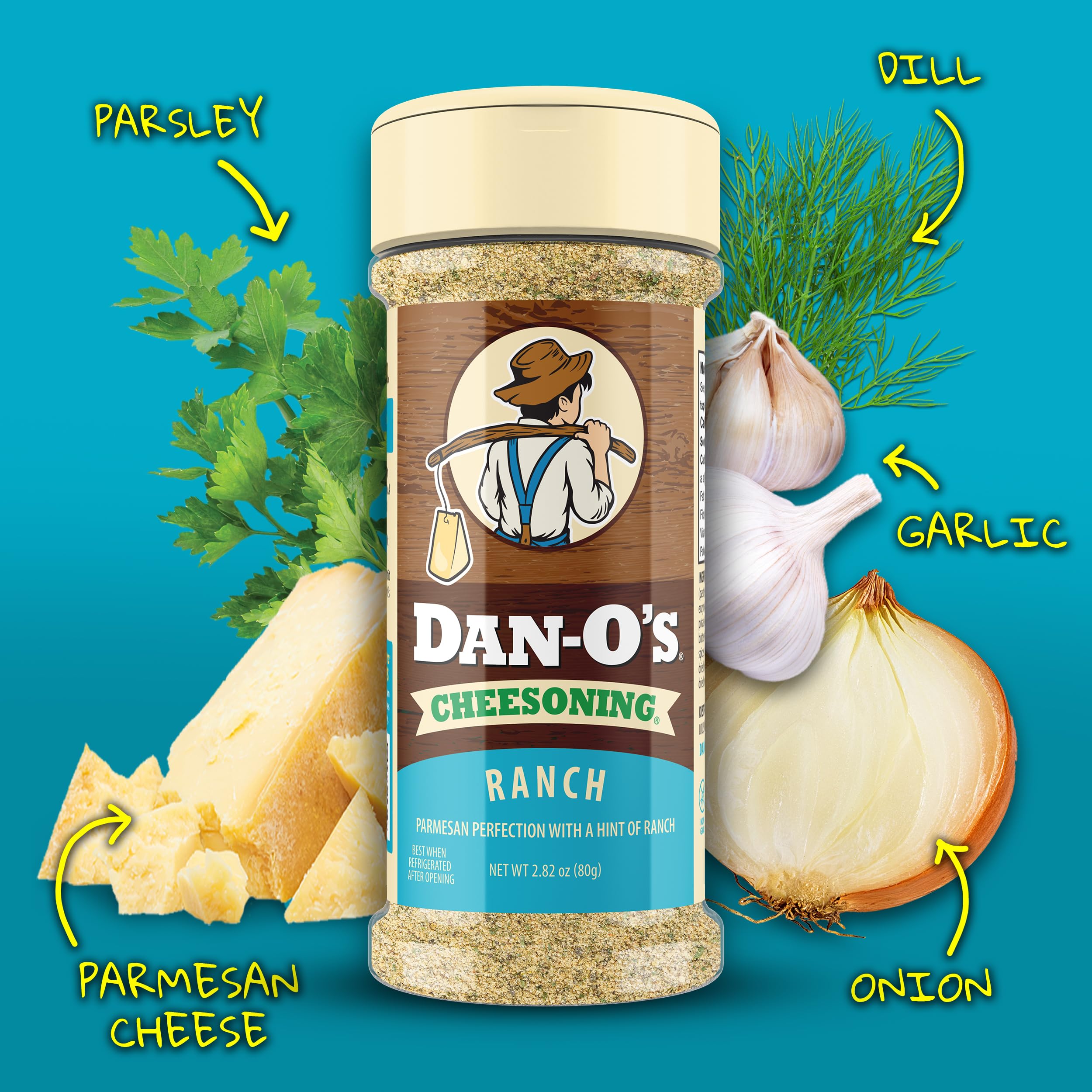 Close-up of real parmesan in Dan-O's Ranch Cheesoning for authentic texture