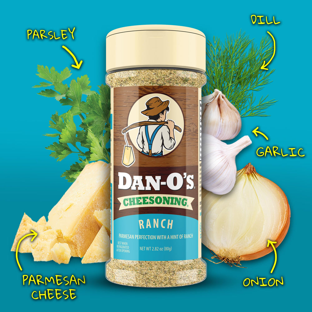 Close-up of real parmesan in Dan-O's Ranch Cheesoning for authentic texture