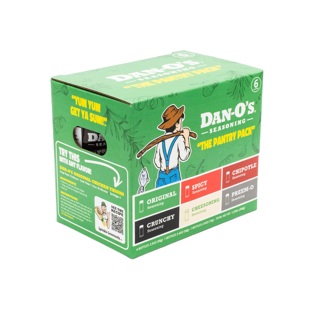 Closeup of Dan-O's seasoning highlighting premium ingredients.