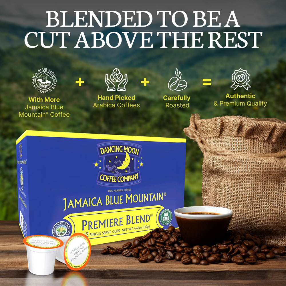 Aromas of Dancing Moon Premiere Blend mid-roast invite a rich, nutty aroma.