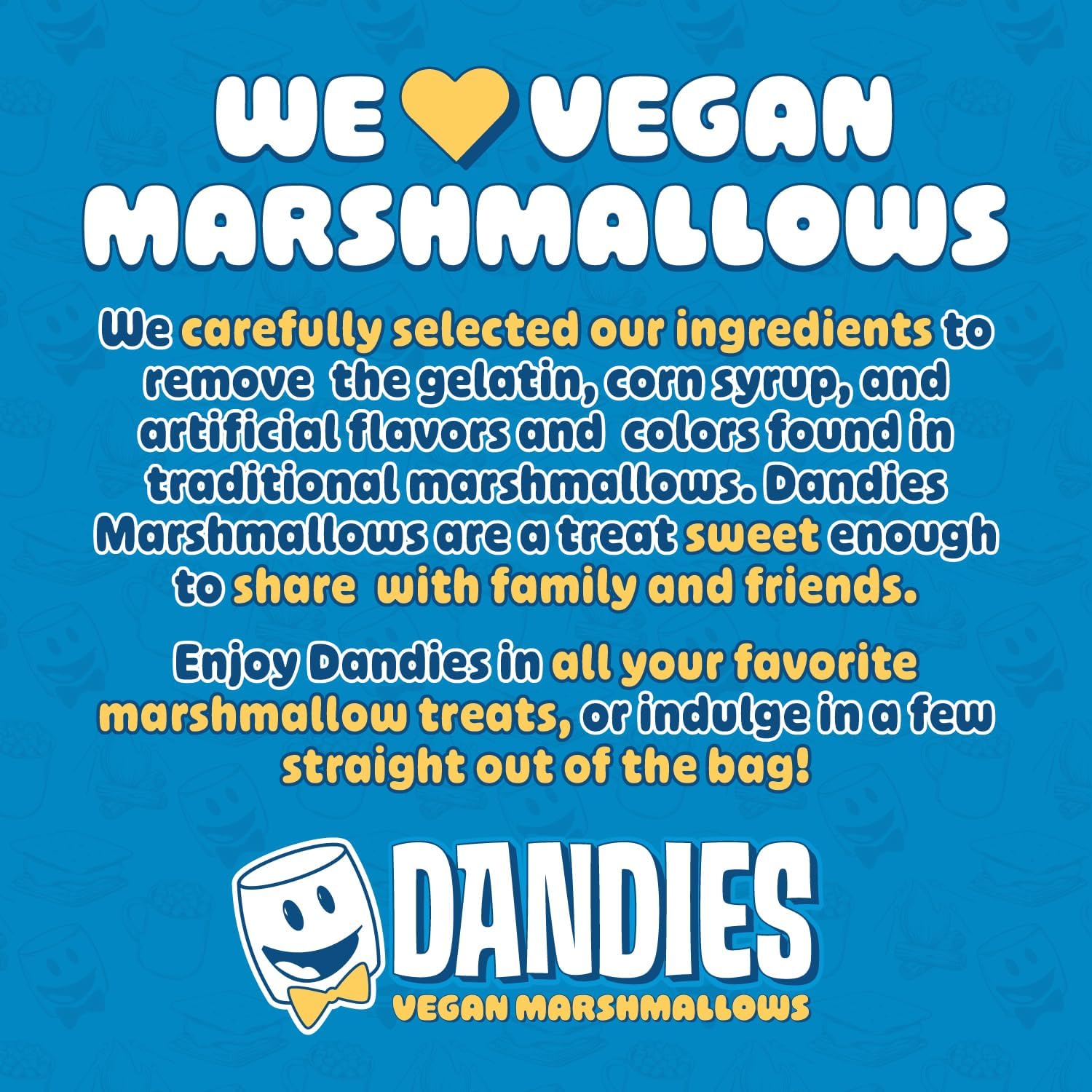 DANDIES Jumbo Campers label emphasizes no artificial colors or flavors.