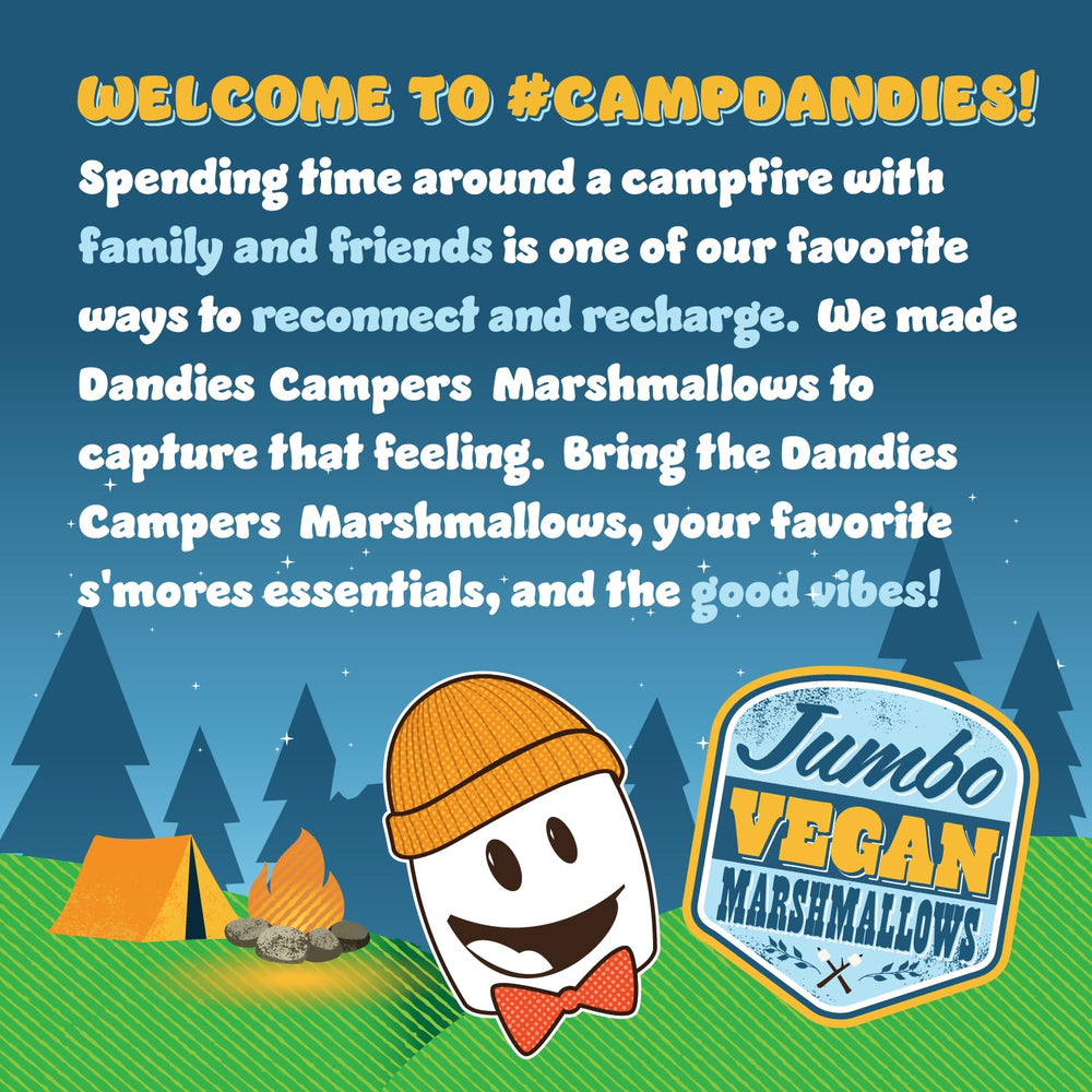 DANDIES Jumbo Campers smore assembly with gooey layers and chocolate