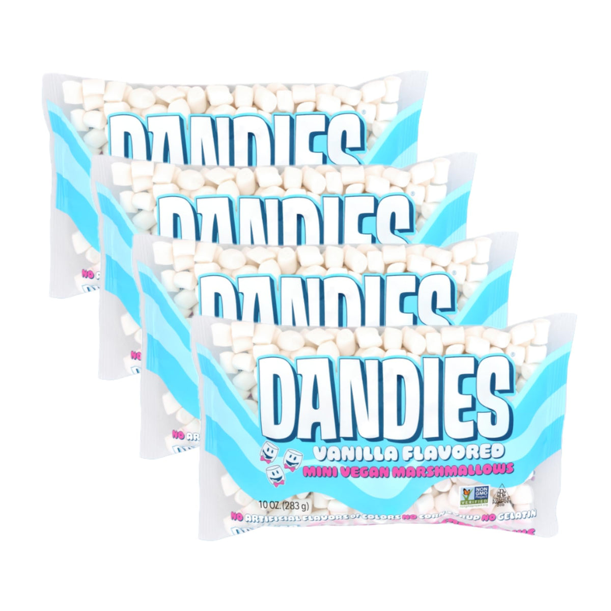 DANDIES mini vegan marshmallows pack front showing clean ingredients